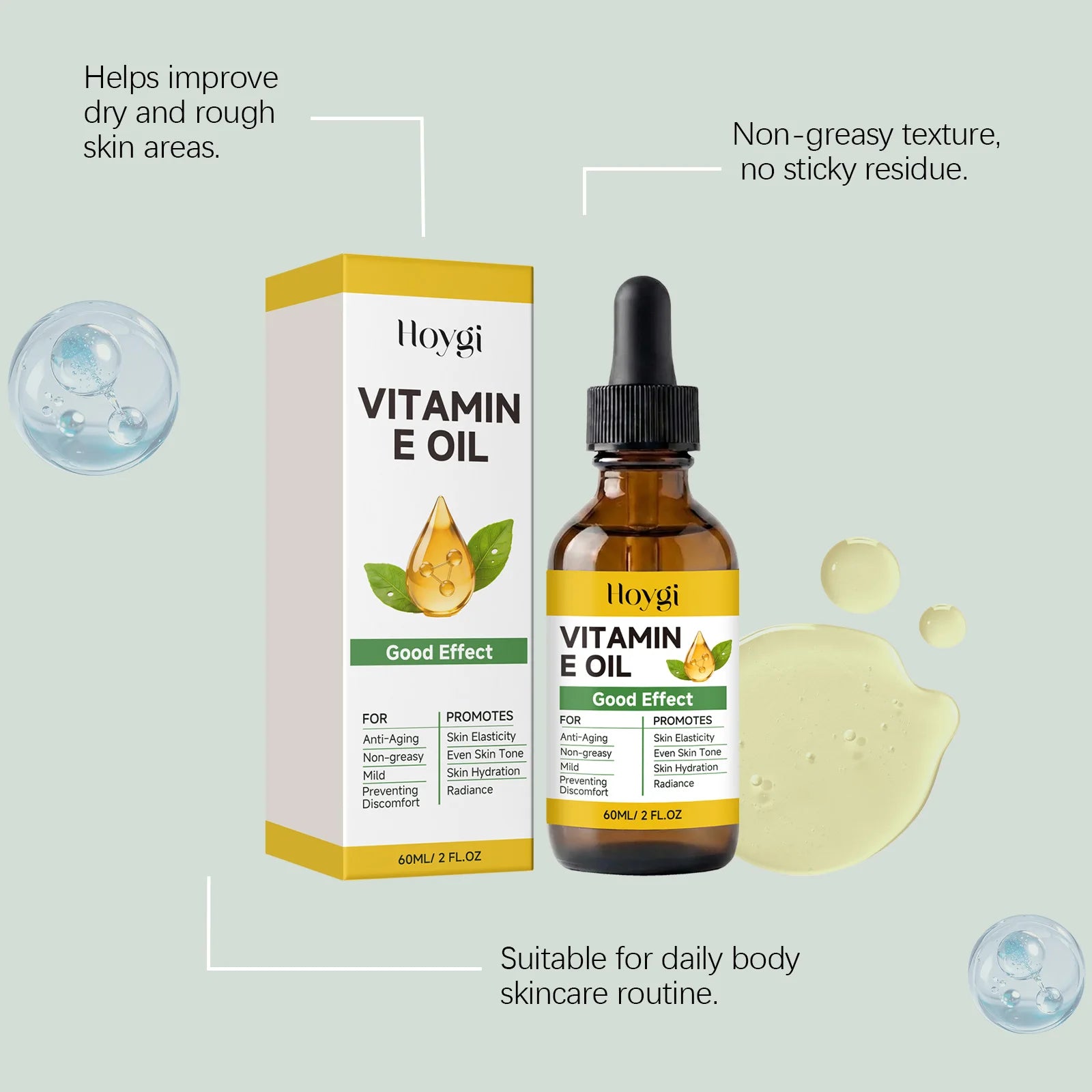 Vitamin E Oil Moisturizing Firming Improves Skin Softness Brightens Skin Tone Hydration Oil for Face Body Hands Nails & Hair Oasis Select