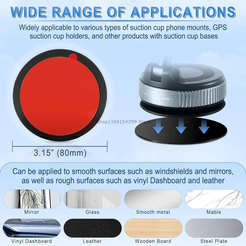 Mobile Phone Sticker Car Suction Cup Adhesive Sticker Disc Pad Base for GPS Mobile Phone Stand Bracket Holder Camera Stand Mount Oasis Select