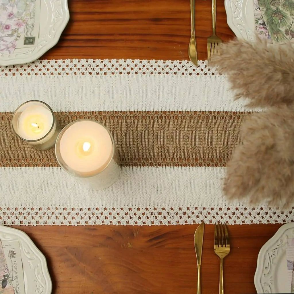 2026-WISH 3X Table Cloth, Cotton And Linen Splicing With Knotted Tassels, Table Flag, Holiday Wedding Decoration, Table Cloth Oasis Select