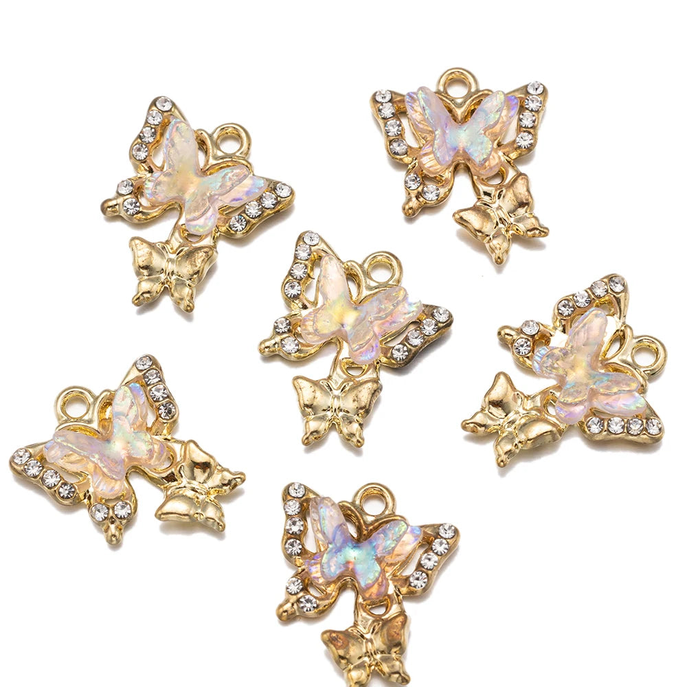 10pcs/Lot Animal Charms Butterfly Shape Pendant for DIY Earrings Bracelets Necklace Jewelry Making Accessories Findings Crafts Oasis Select KC Purple