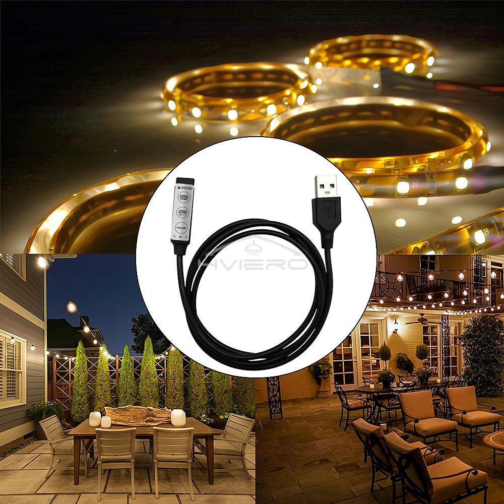 RGB LED Strip Controller DC 5V | 3-Key Dimmer 19 Color Modes