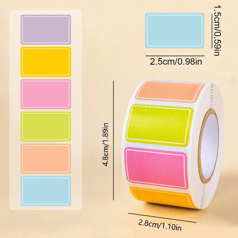 500-Piece Roll Waterproof Color-Coded Index Tabs - Vibrant Durable Sticky Labels for Organizing, Personalized Name Tags Oasis Select Random color