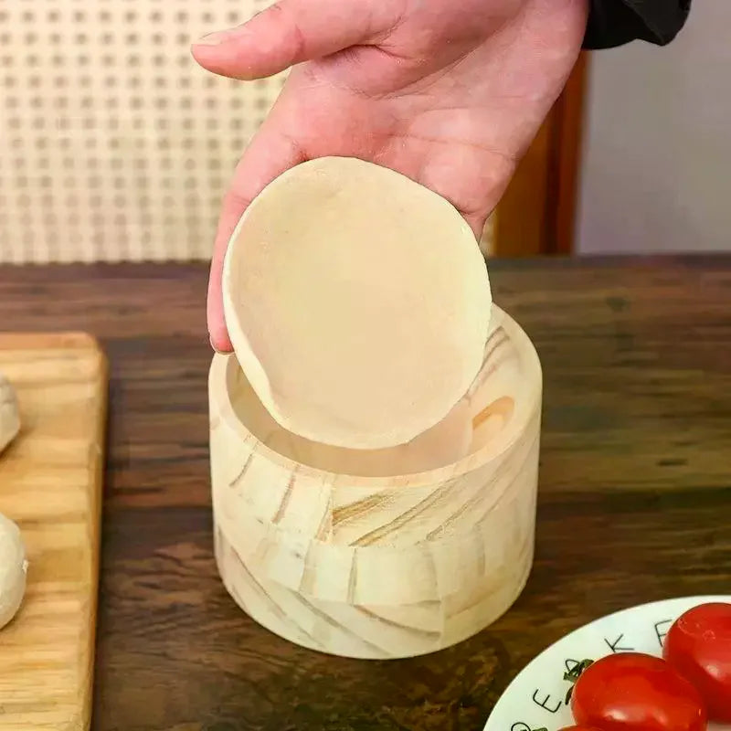 Wood Dumpling Maker Press Tool Wood Mold And Ball Manual Dough Skin Presser Hand Pie Rolling Tool Quick Dumpling Wrapper Maker Oasis Select