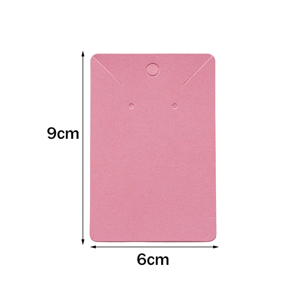 50pcs 6x9cm Kraft Earring Cards Necklace Display Cards Paper Ear Studs for Selling Hanging Earring Necklace DIY Crafts Retail Oasis Select Pink