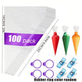 100pcs Decorated Bag Set with 4 Pastry Bag Ties, Clips Disposable Piping Pastry Bag for Decorating Cookie Baking Bags Set Tools Oasis Select S-100PC