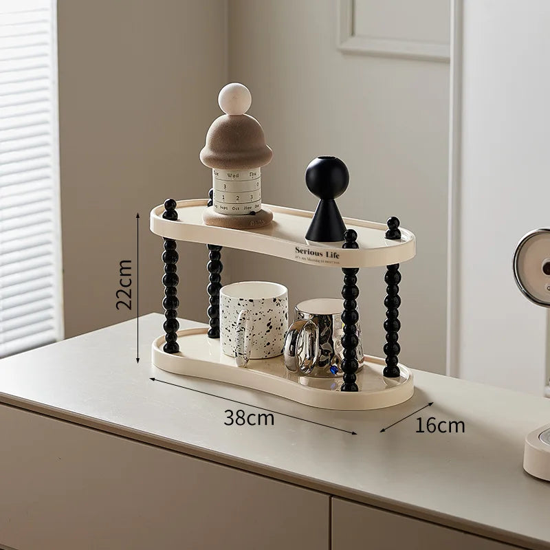 Cosmetics storage box Multifunctional finishing rack Skin care products Perfume storage rack Household desktop cup storage rack Oasis Select Oval-2 Layers Cream