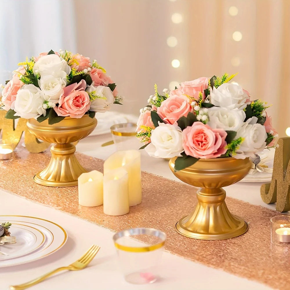Gold Wedding Froral Vases Flower Arrangement Pots Flower Holder Pot Planter for Table Centerpieces Party Living Room Decoration Oasis Select
