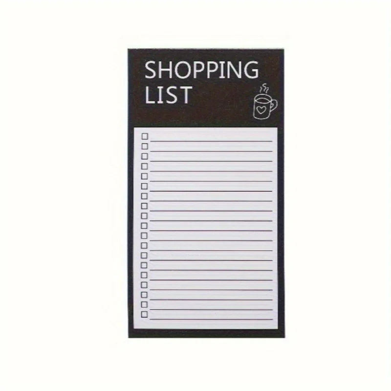 Magnetic Black Shopping List Planner - A Convenient Shopping Organizer with Sticky Notes,perfect for Tracking Food and Reminders Oasis Select 1PC