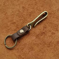 Vintage Leather Keychain Bag Accessories High Quality Cowhide Men's Car Keychain Fashion U-shaped Waist Hook Decorative Gift Oasis Select 01
