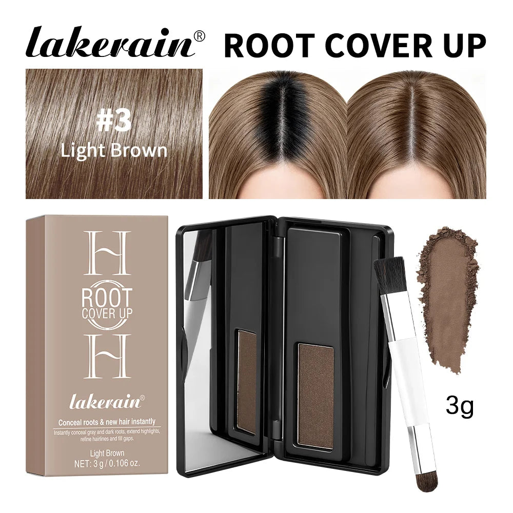 Natural Hair Powder Palette Hair Line Shadow Makeup Hair Concealer Long Lasting Waterproof Root Cover Up Instant Coverage Powder Oasis Select 3Light Brown