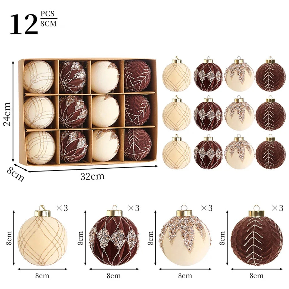 Holiday Decoration Velvet Christmas Ornaments Cozy Atmosphere Ornaments Quality Holiday Ornaments Soft Flocked Texture Oasis Select Brown and White China Mainland