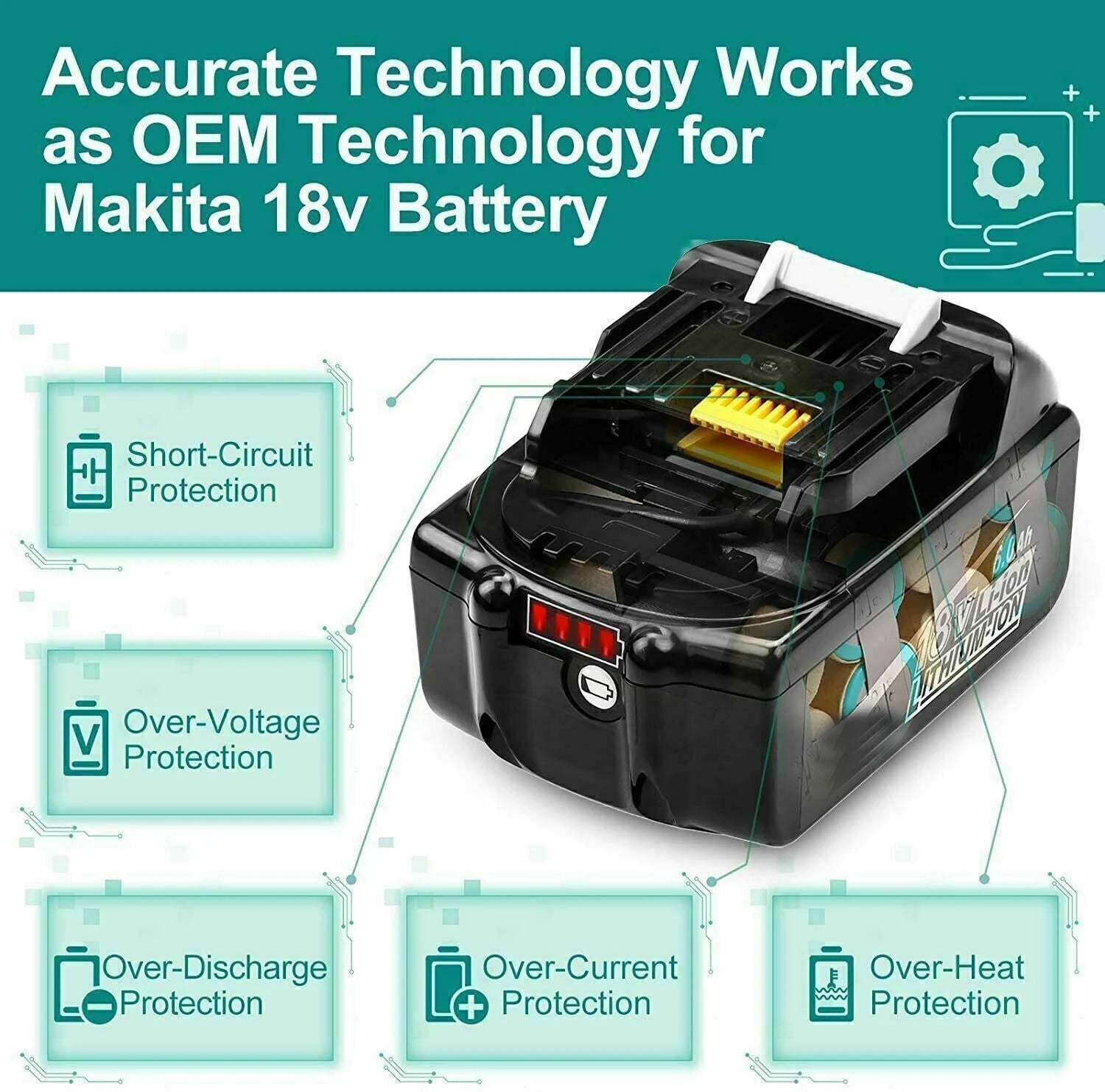 Battery 18v for makita BL1860 BL1850B BL1850 BL1840 BL1830 screwdriver battery & charger 18v Replacement Power Tool Batteries. Oasis Select