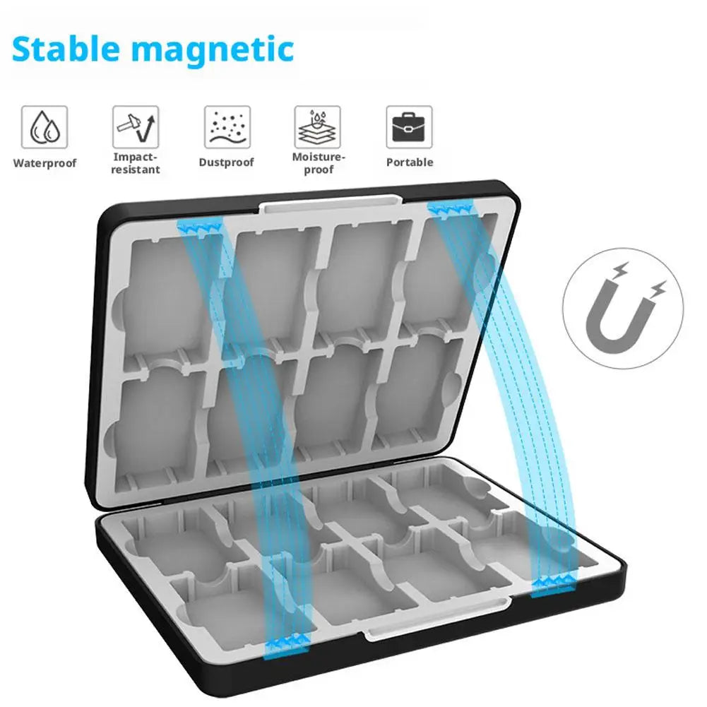 16-in-1 GBA Game Card Case – Magnetic Waterproof Storage