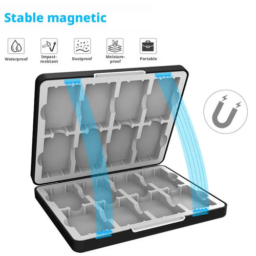 16-in-1 GBA Game Card Case – Magnetic Waterproof Storage