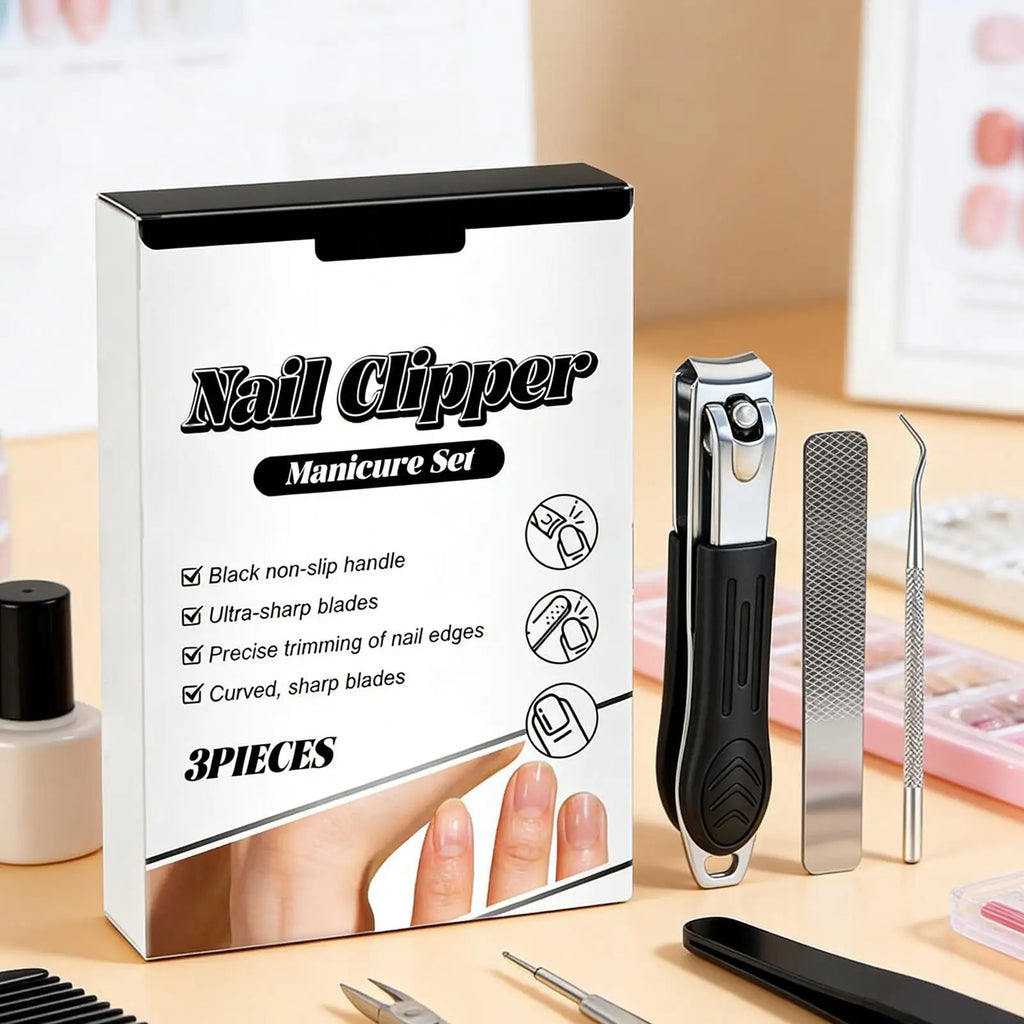 Angled Nail Clippers | Wide Opening Anti-Splash Trimmer Set Nail Clipper Set Oasis Select