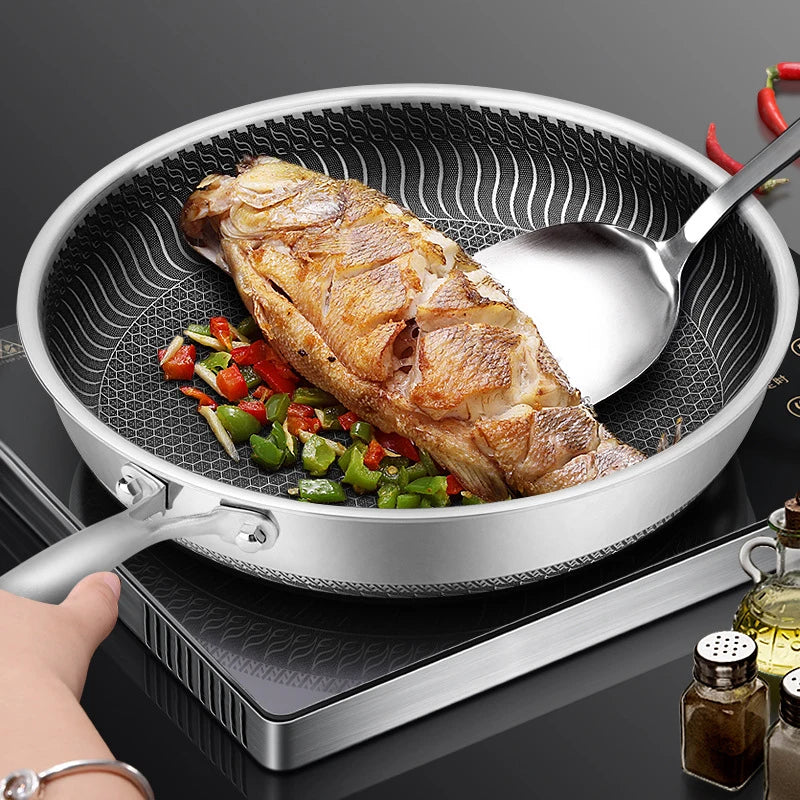 316L Tri-Ply Stainless Steel Frying Pan | Induction & Gas