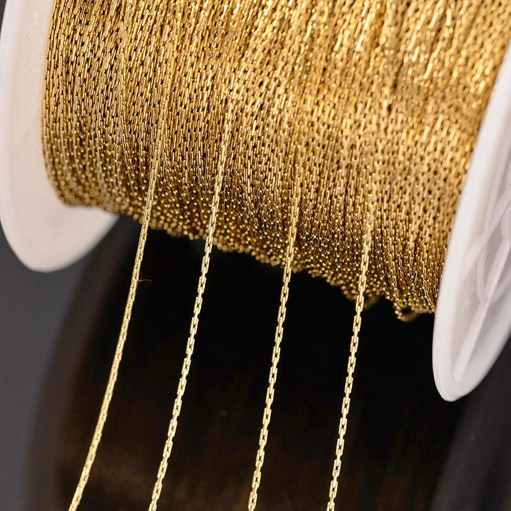 2M 10M 0.5mm Stainless Steel Thin Gold Cable Link Snake Chain for DIY Necklace Earrings Anklet Jewelry Making Supplies Bulk Oasis Select