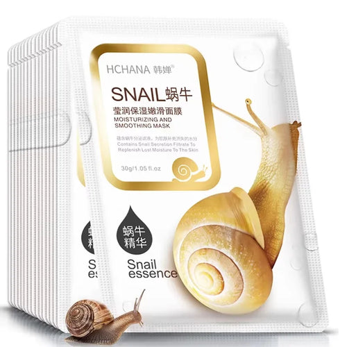 10-Pack Snail Mucin Sheet Masks – Moisturizing & Oil Control Sheet Face Mask Oasis Select
