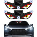 Solar Powered Neon LED Car Ambient Lamp Durable Wireless Cool Devil Eye Suction Cup USB Rechargeable Breathing Decoration Light Oasis Select Y1 2PCS