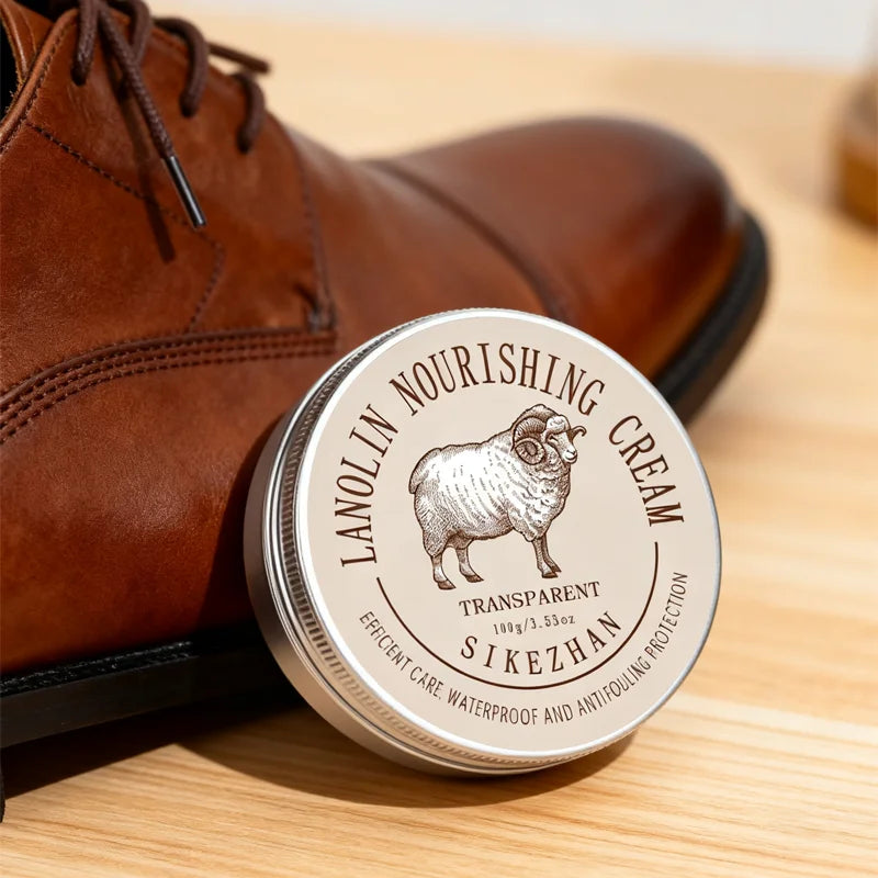 Premium Lanolin Leather Shoe Cream, Waterproofing Conditioner Balsam & Shine Care Wax Polish for Luxury Smooth Leather Boots Oasis Select