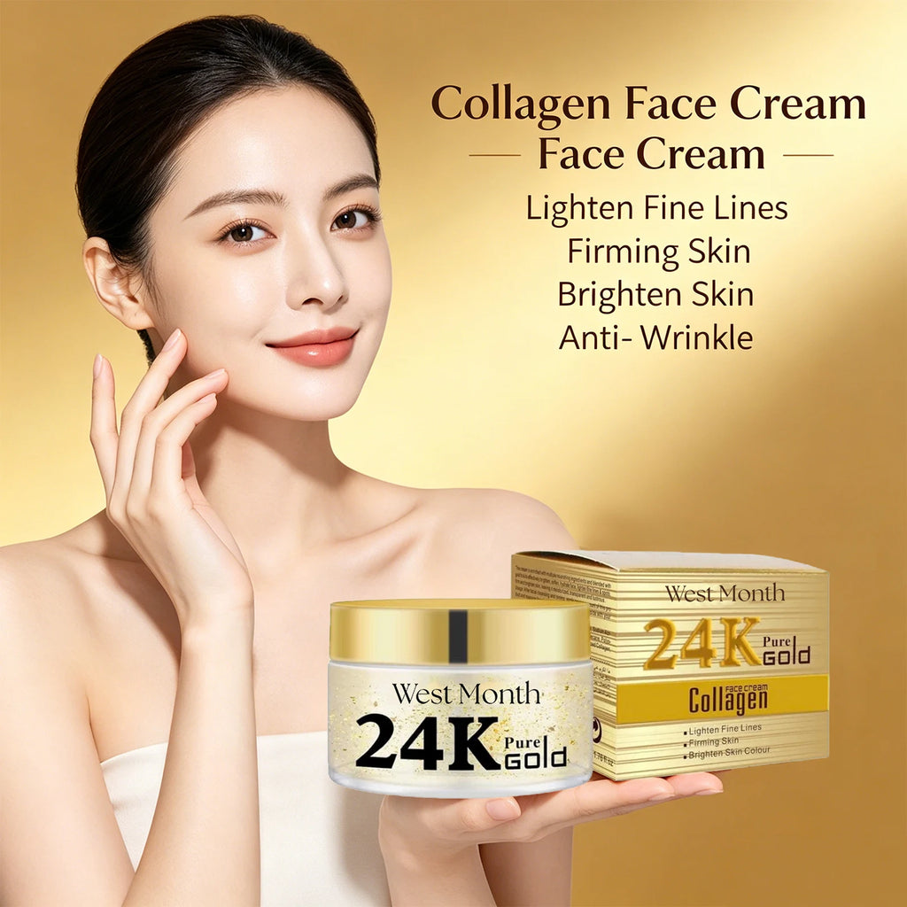 24k Collagen Face Cream Fade Fine Lines Moisturizing Brightening Hydrating Smoothing Nourishes Firming Lifting Face Skin Care Oasis Select