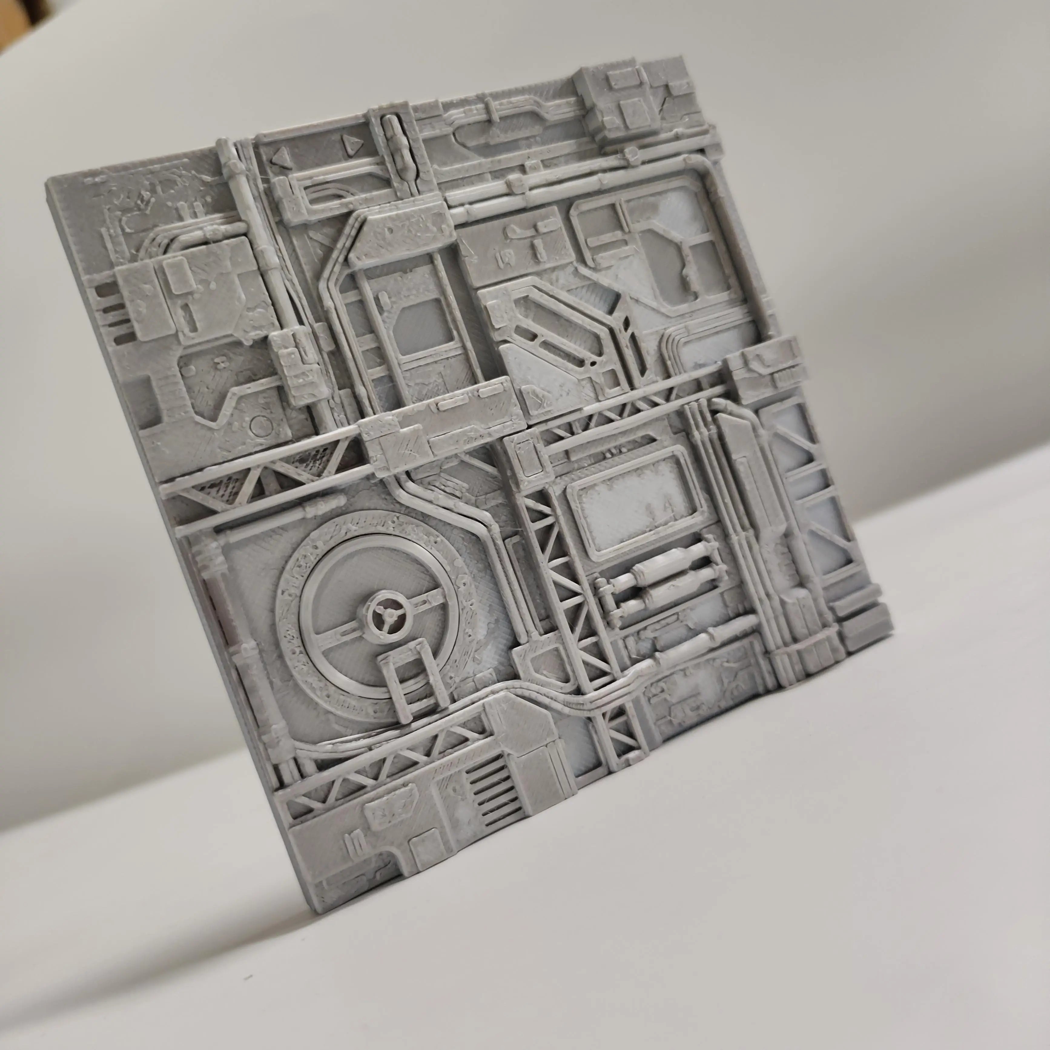 Sci-Fi Industrial Station Wall Tile - Futuristic Spaceship Interior Panel, Cyberpunk Terrain Base for Miniature Scenery Oasis Select
