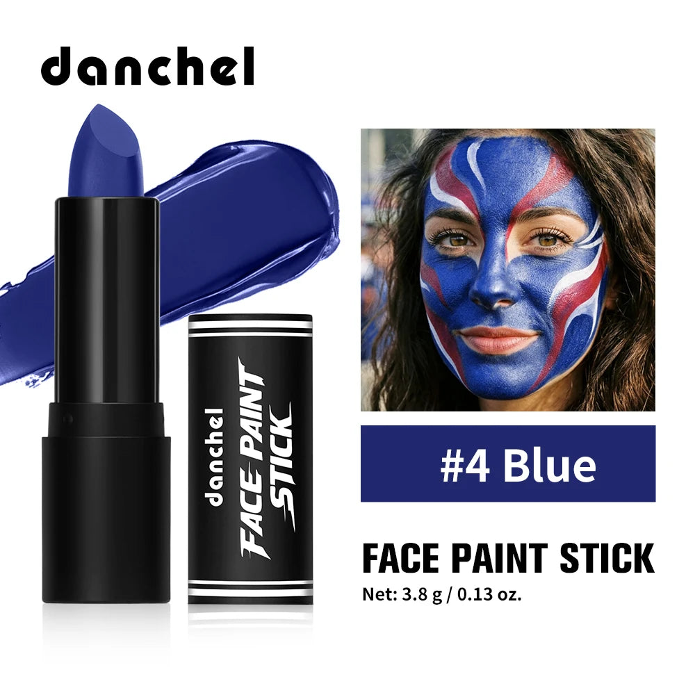 Face Paint Stick High Pigment Multi-Use Black Sticks Lip Color Body Paint Safe Non-Toxic Paint Stick for Halloween Cosplay Sport Oasis Select Blue