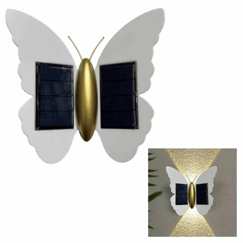 Butterfly Solar Wall Light | Auto On/Off, IP44 Outdoor Garden