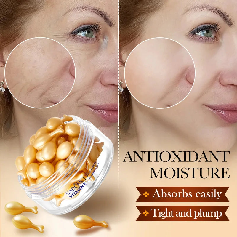 SADOER Vitamin E Face Serum Capsules – Brighten & Firm 30pc Face Serum Capsules Oasis Select