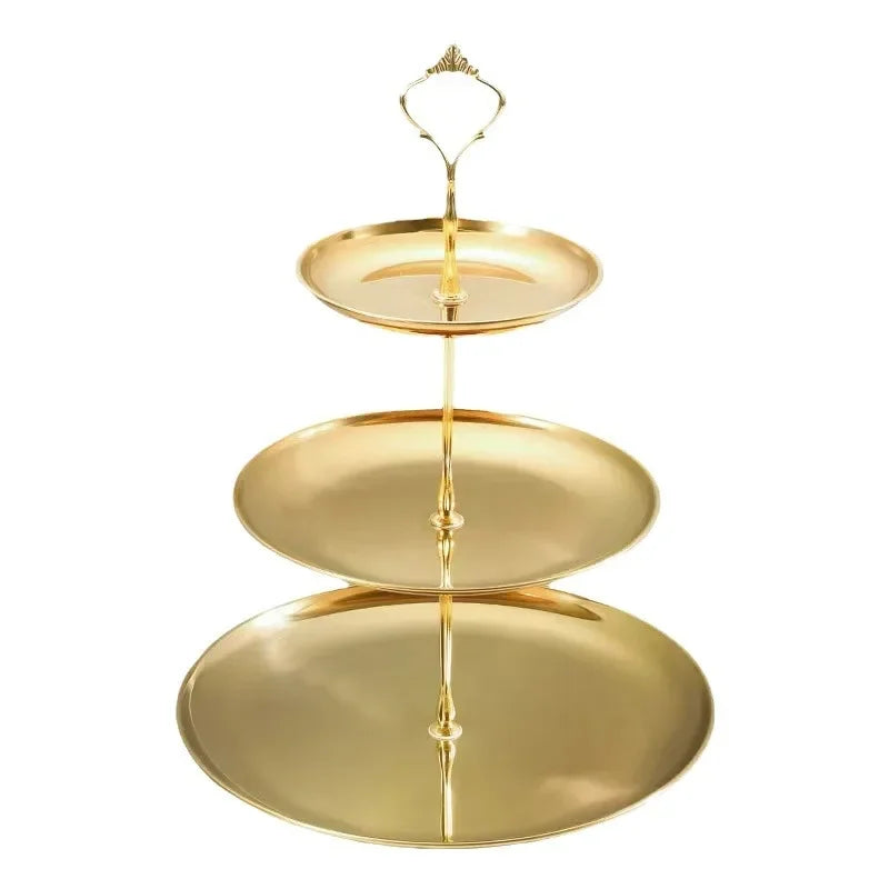 Three-layer Stainless Steel Cake Tray, Cake, Snack Plate, Birthday, Wedding Party Dessert Stand, Table Dessert Display Stan Oasis Select