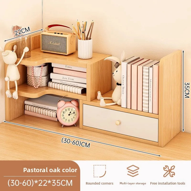 Desktop bookshelf storage shelf office storage shelf simple desk multi-layer telescopic shelf home desk small bookcase Oasis Select 20