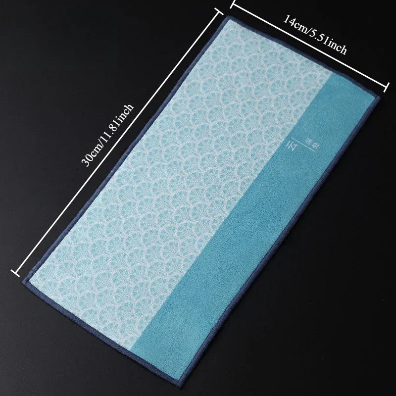 Cotton Tea Towel Strong Absorben Kung Fu Tea Set Accessories Thickened Table Cleaning Cloth Suede Tea Cloth Household Hand Towel Oasis Select Lake blue