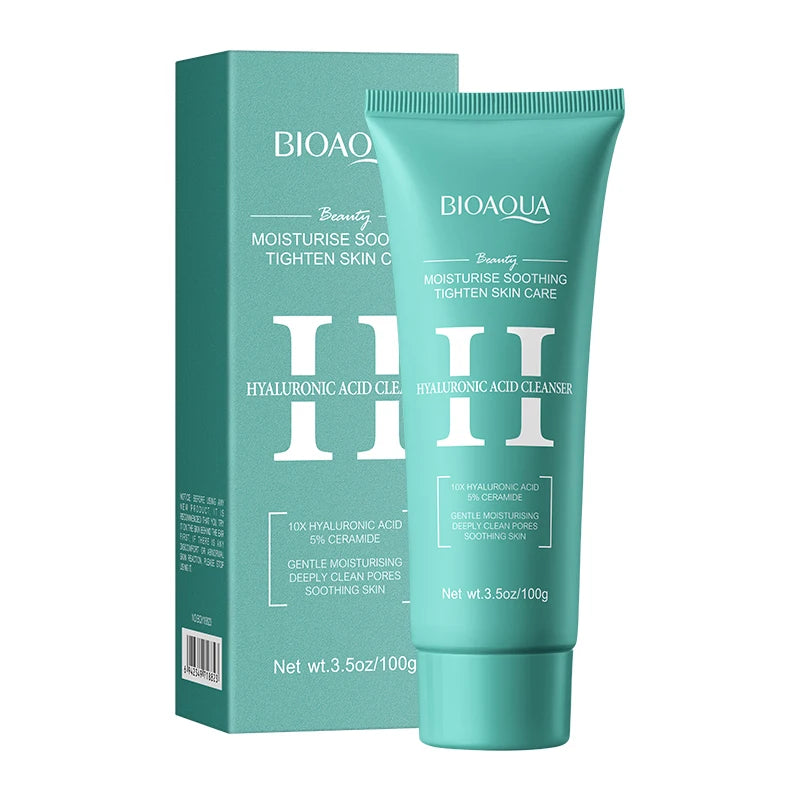 BIOAQUA Hyaluronic Acid Facial Cleanser – Moisturizing Foam Wash Facial Cleanser Oasis Select Hyaluronic Acid