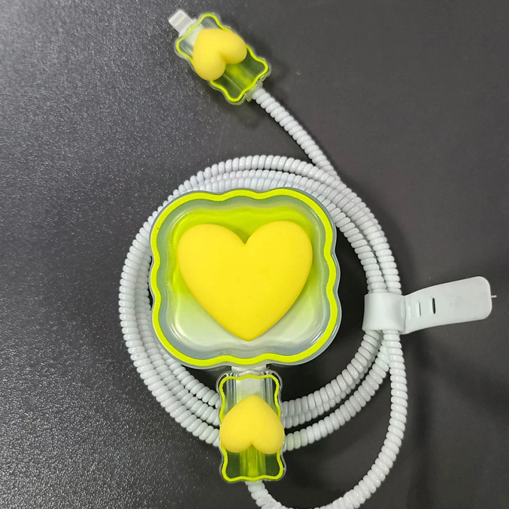 4-in-1 Love Heart iPhone Charger Cable Protector Cover Set