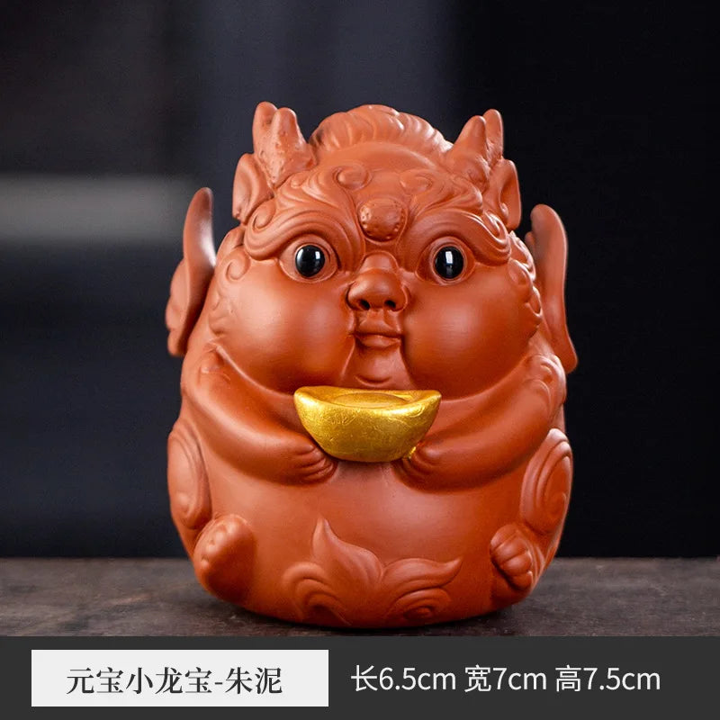 Lucky Purple Clay Cute Pixiu Tea Pet Ornament Premium Nurturable Creative Personalized Tea Play Tea Table Tea Set Accessories Oasis Select Treasure - Zhu Ni