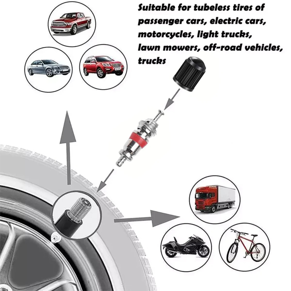 Car Bicycle Slotted Handle Tire Valve Stem Core Remover Screwdriver Tire Repair Install Tool Kit Auto Motorcycle Accessories Oasis Select