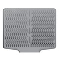 LIKE WISH Silicone Tableware Drain Mat, Anti Slip Sink Mat, Slope Guide Bowl Dish Drying Filter Mat Oasis Select Grey