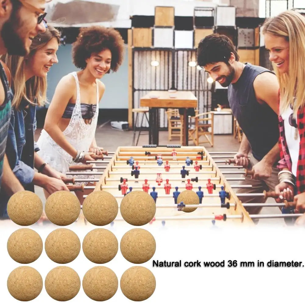 1Pcs/6pcs/12pcs 36mm Cork Solid Wood Foosball Table Soccer Ball Football Baby Foot Table Football Desktop Table Soccer Oasis Select