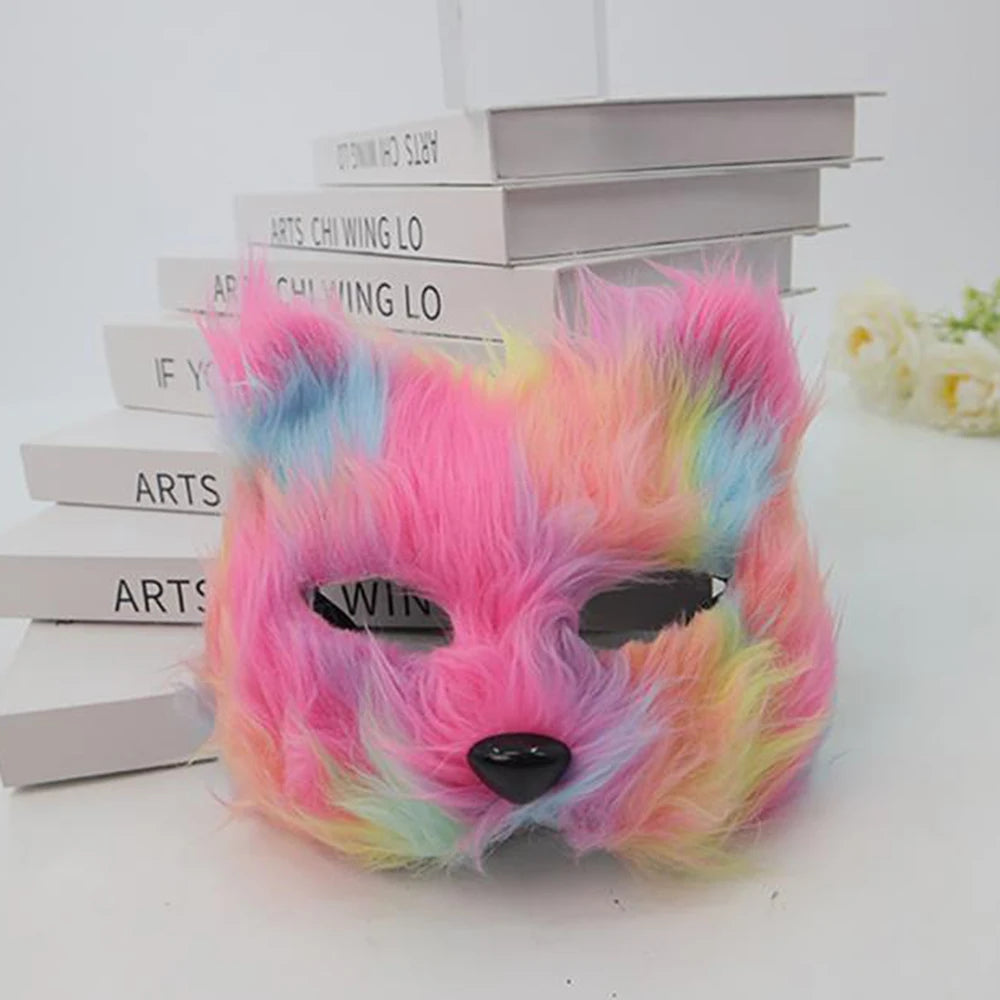 Halloween Animal Cosplay Fox Shape Half Face Eye Mask Sexy Cat Animal Mask Christmas Carnival Party Roleplay Costume Props Oasis Select