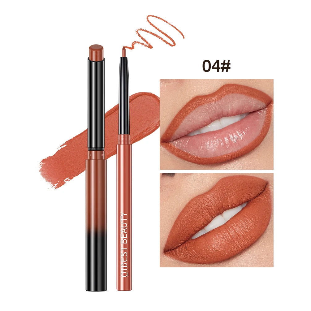 QiBest Matte Nude Lipstick & Lip Liner Set – Waterproof 2-Pc