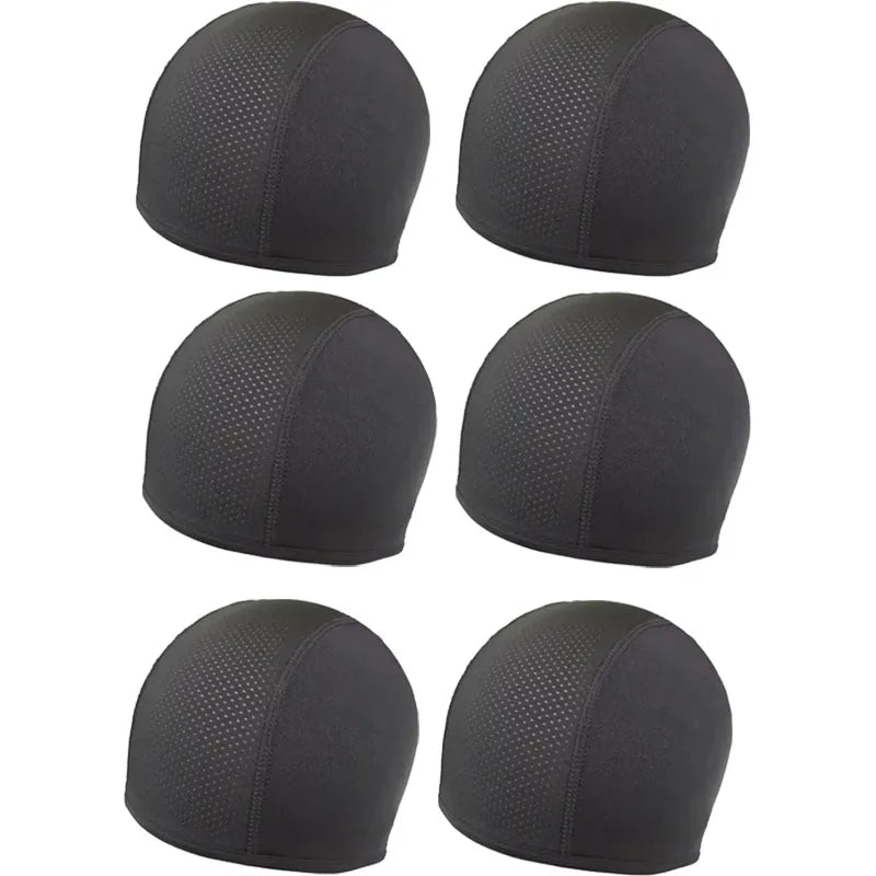 2/4/6pcs Motorcycle Helmet Inner Cap Hat Quick Dry Breathable Hat Racing Cap Under Helmet Beanie Cap Motocross Motor Helmet Hat Oasis Select 6pcs Black