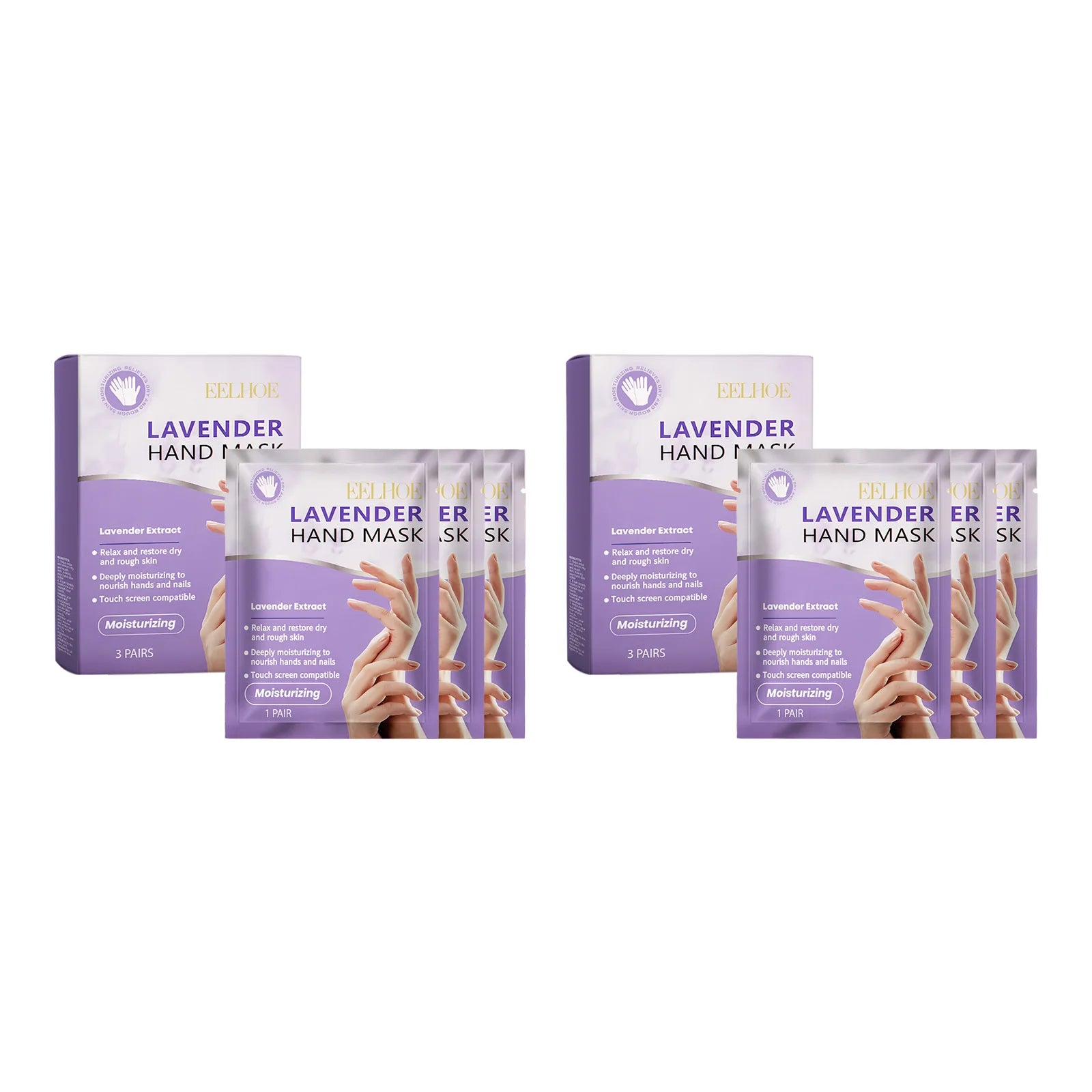 Lavender Hand Mask Exfoliating Remove Dead Skin Brightening Improve Skin Rough Dullness Smooth Nourish Hands Skin Care Products Oasis Select 2 X 3prs boxed