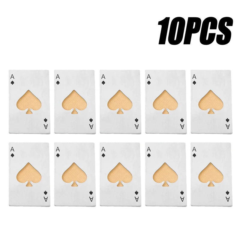 20PCS Playing Card Bottle Opener Beer bottle opener Automatic bottle opener Hotel Bars Wine Opener Kitchen Bar Can Opener Oasis Select White-10PCS