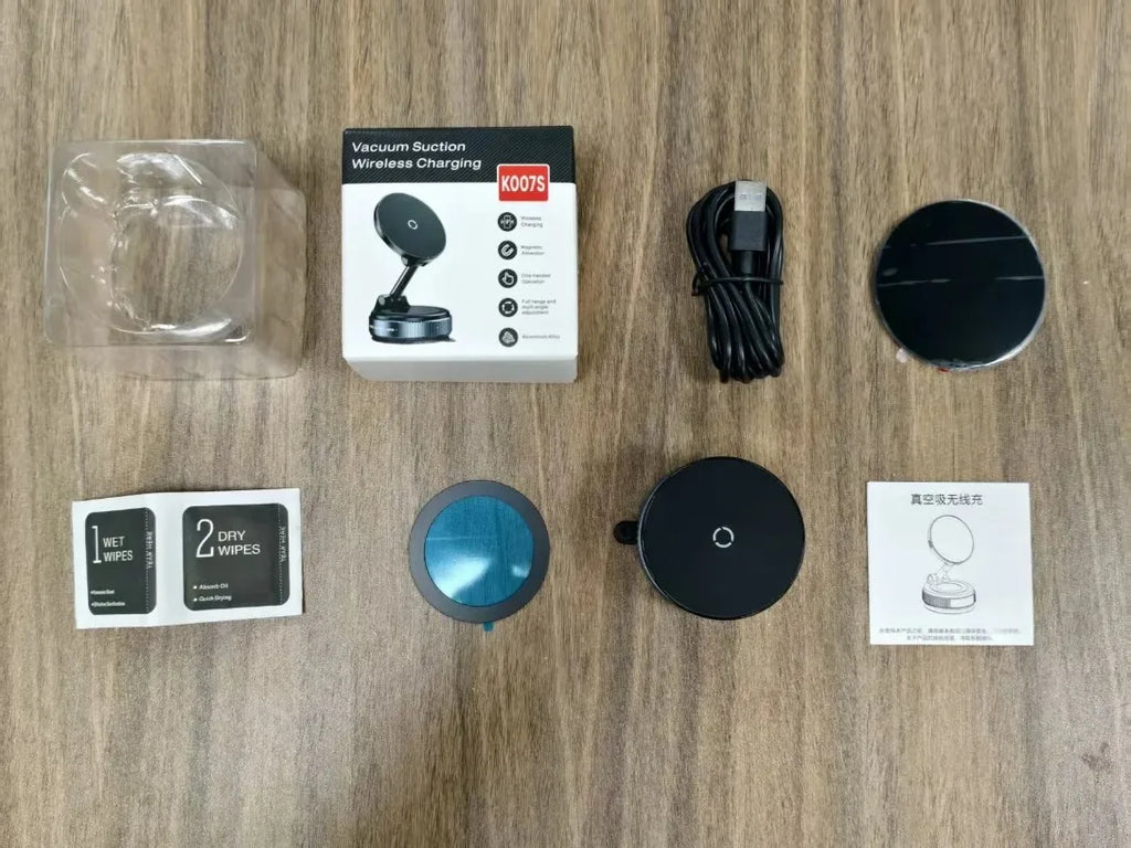 Super Strong Magnetic Car Wireless Charger Phone Holder 360° Rotation Vacuum Suction Cup For iPhone 12-16 Series Fast Charging Oasis Select