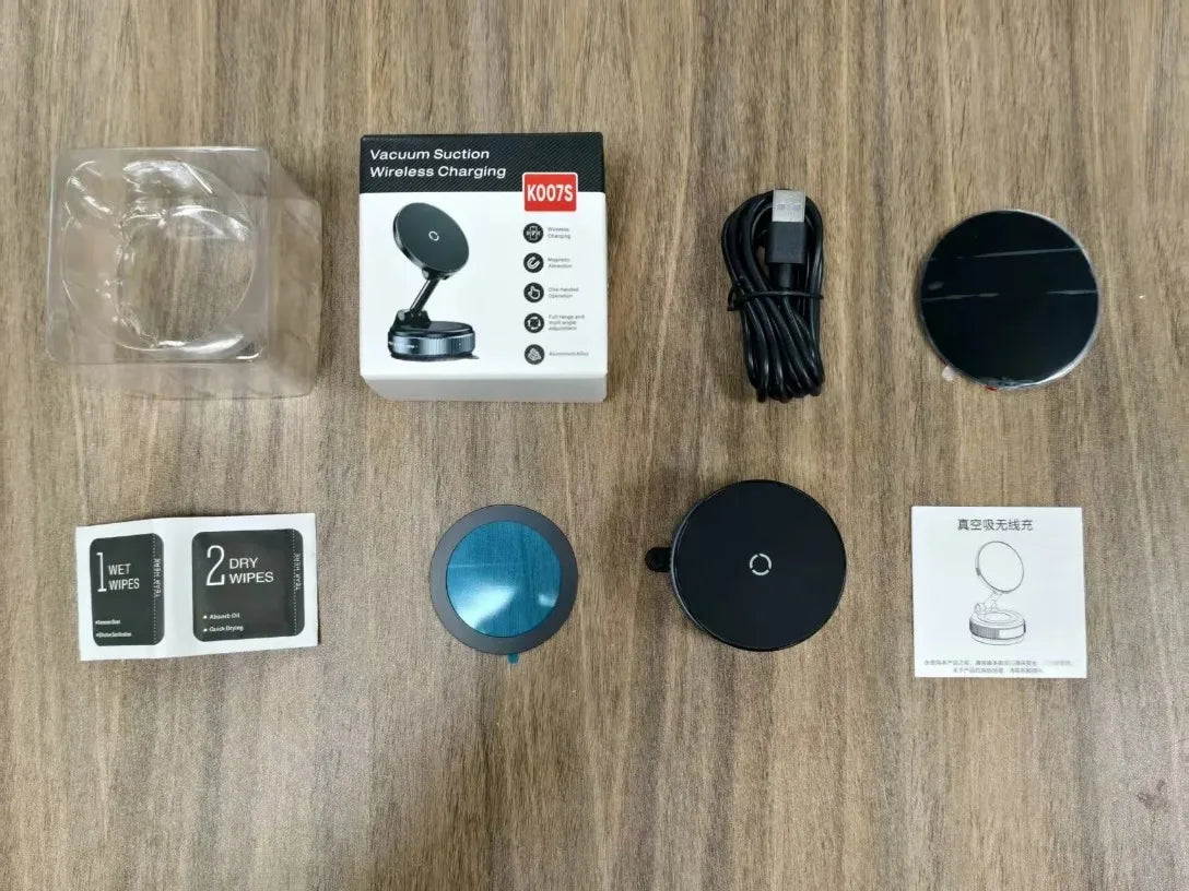 Super Strong Magnetic Car Wireless Charger Phone Holder 360° Rotation Vacuum Suction Cup For iPhone 12-16 Series Fast Charging Oasis Select