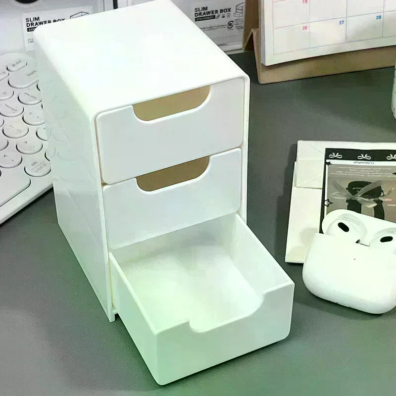 3-Tier Cosmetic Organizer Box with Drawers | Jewelry & Desk