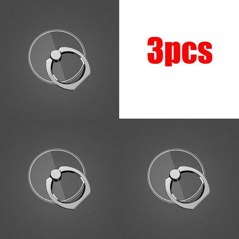 1 2 Cell Phone Ring Holder Stand 360 Degree Rotation Clear Finger