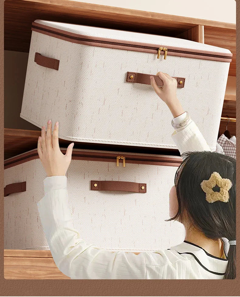 Zippered Storage Box With Lid - A Large Capacity Clothing Storage Box That Can Be Folded To Save Space In The Bedroom Wardrobe Oasis Select