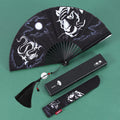 Ancient Folding Fan Black Dragon Fan Chinese Style Summer Hanfu Folding Fan Oasis Select 6 8 inches