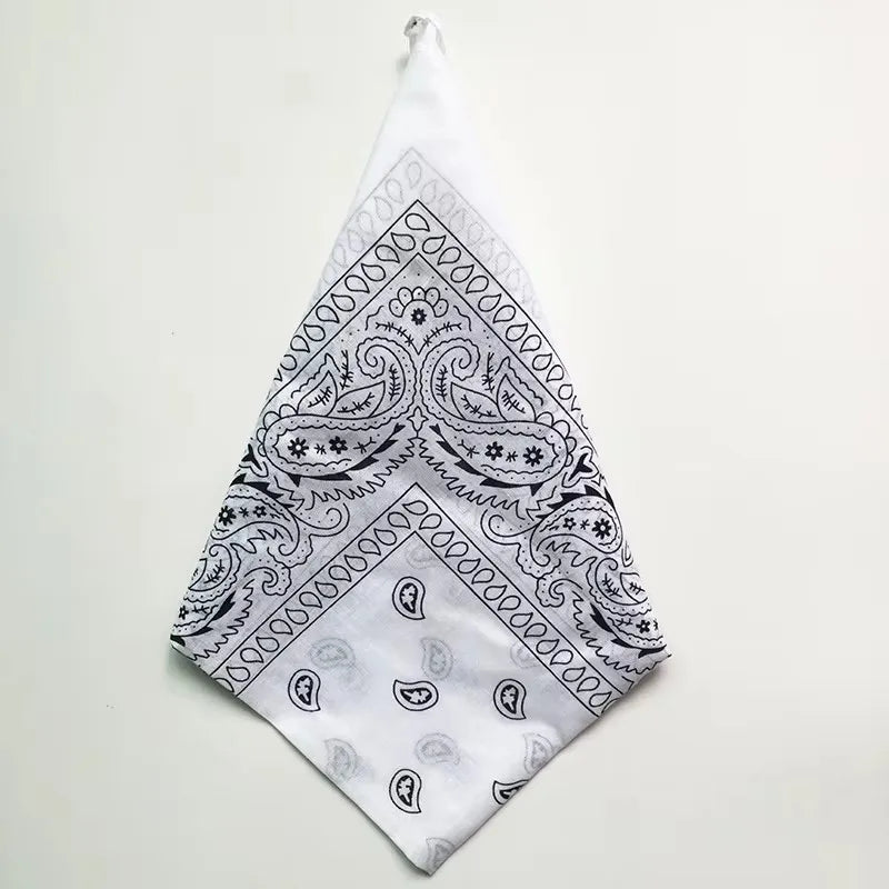 1/4pcs Men Women Bandana Hairband Cowboy Mens Biker Sports Headwear Wrist Hairwrap Single Sided Head Wrap Scarf Paisley Oasis Select 1pcs White